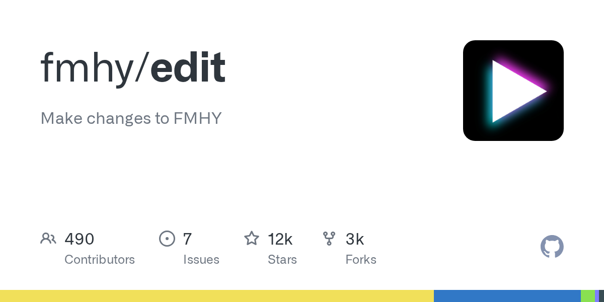 FMHY edit 仓库档案卡：star 数、语言与描述快照