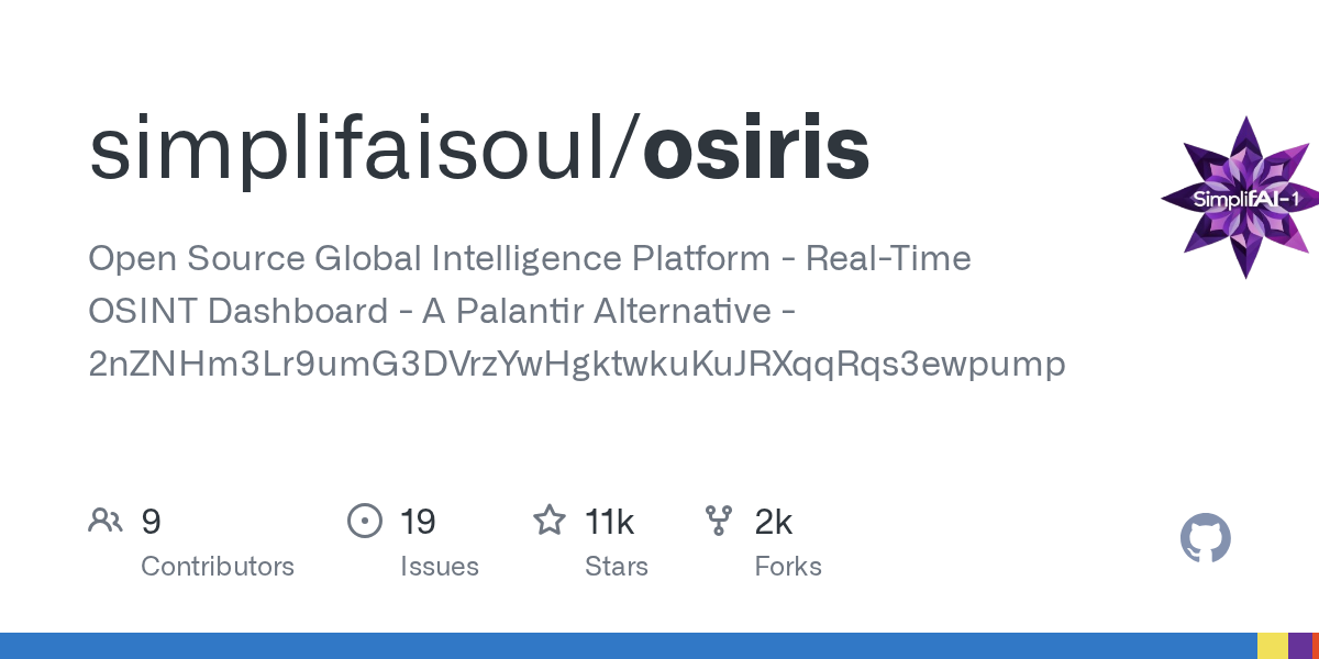 OSIRIS 仓库档案卡：star 数、语言与描述快照