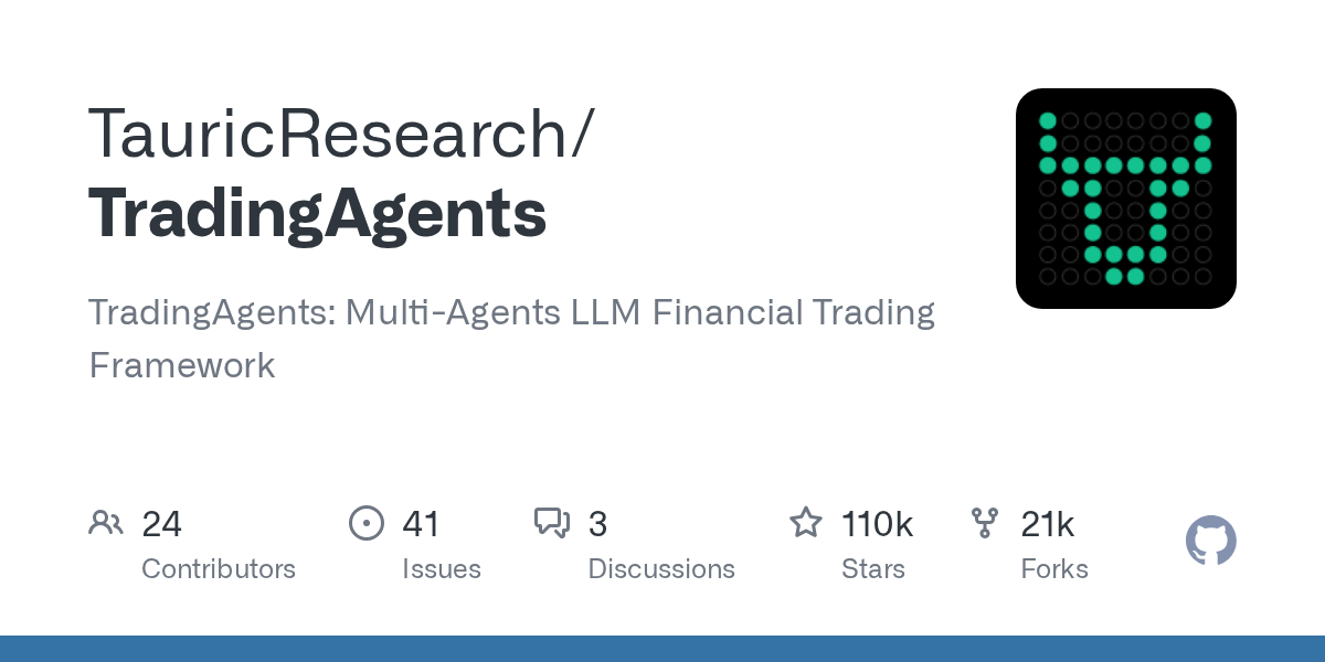 TradingAgents 仓库档案卡：star 数、语言与描述快照